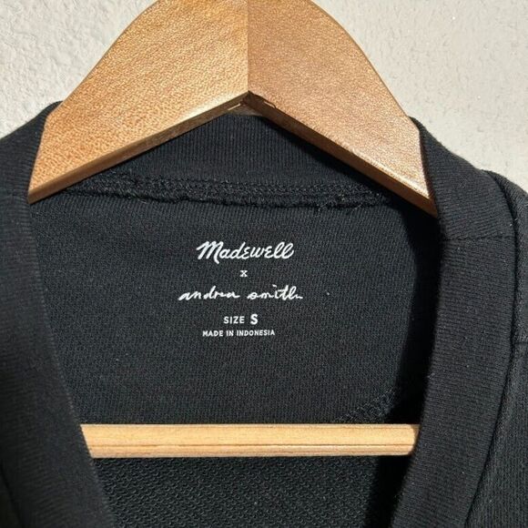 Madewell x Andrea Smith Sweatshirt S Black Floral Oversized Crewneck - Picture 5 of 6